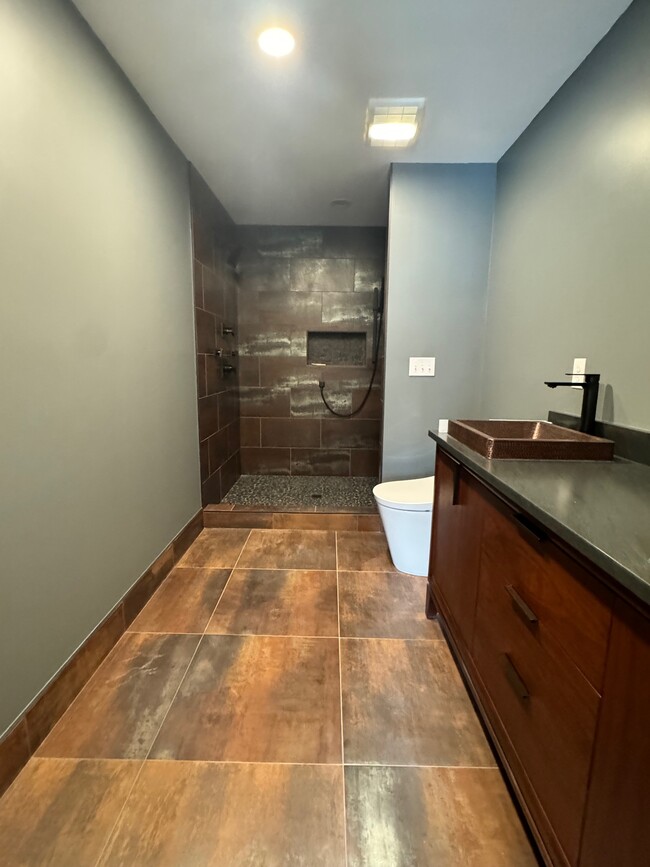 Newly remodeled primary bath. Mirror, glass, and fixtures incoming - 92 E Rosebud Ave