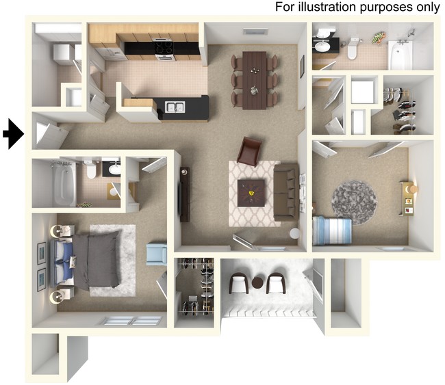 Two Bedroom - Hunter Ridge Apartments