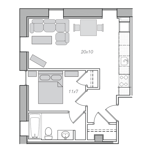 Floorplan - Embassy Tower Apartments
