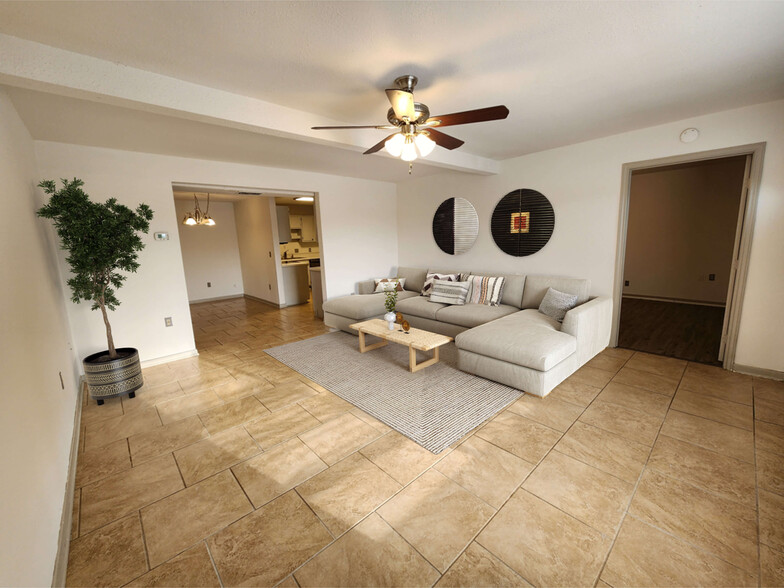 Living room. Virtually staged. - 2491 Canyon Lake Forest #C