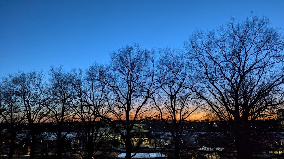 Chilly and crisp winter sunsets with Venus rising over the trees. - 490 M St SW