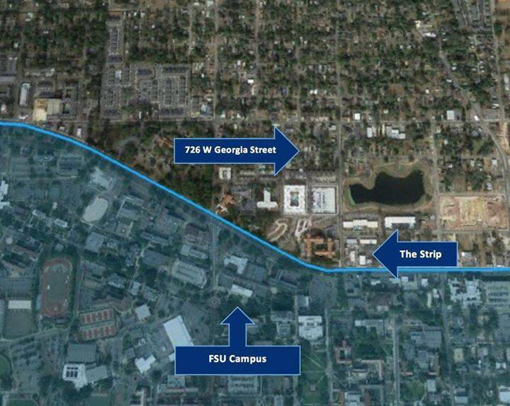 Property location relative to FSU - 726 W Georgia St