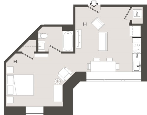 1BR/1BA - Off Centre Lofts