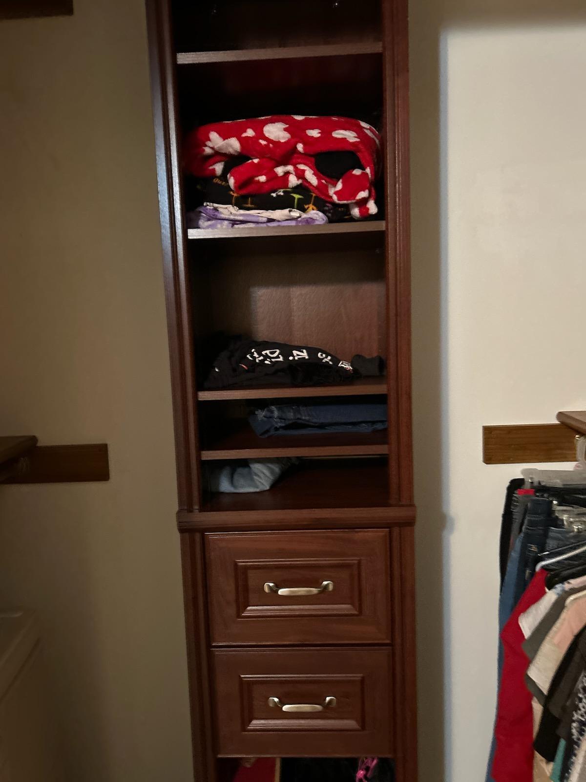 Bedroom 1 built in shelving - 524 Marshal Ct