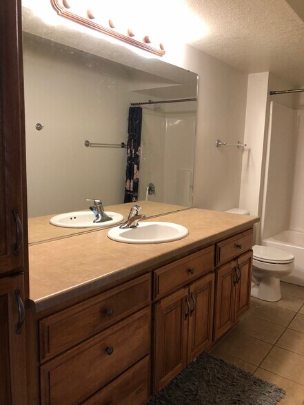 Lower level bath, lots of extra storage & a large counter! - 911 N Bahnson Ave