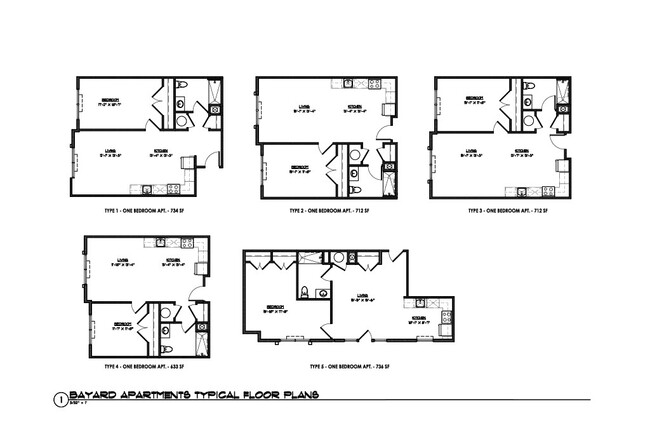 One Bedroom Apartment Floor Plans - 96 Bayard St