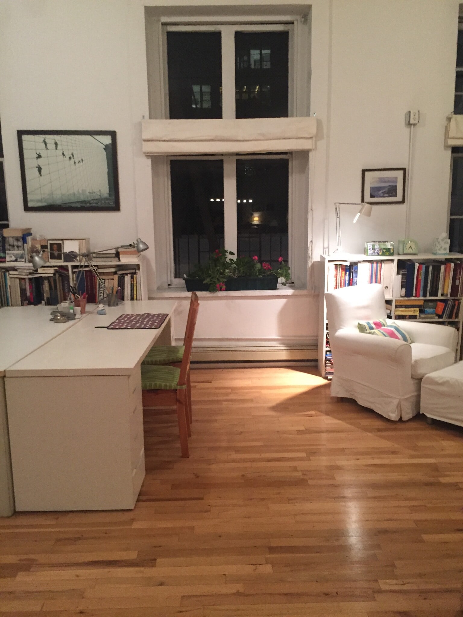 1/2 view of front study area on eastern end of loft - 471 Broadway