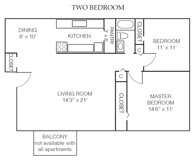 2BR/1BA - Deer Creek Apartments