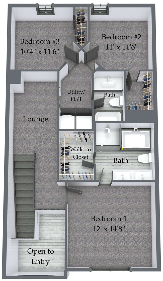 Floorplan B Louetta Second Floor Willow - Louetta Creek