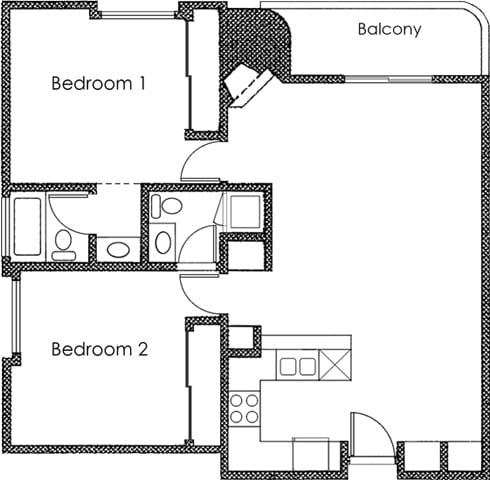 Floorplan - Midvale Court Apartments Westwood