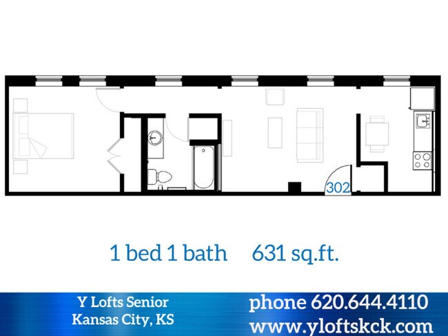 Apartment 302 Floor Plan - Y Lofts