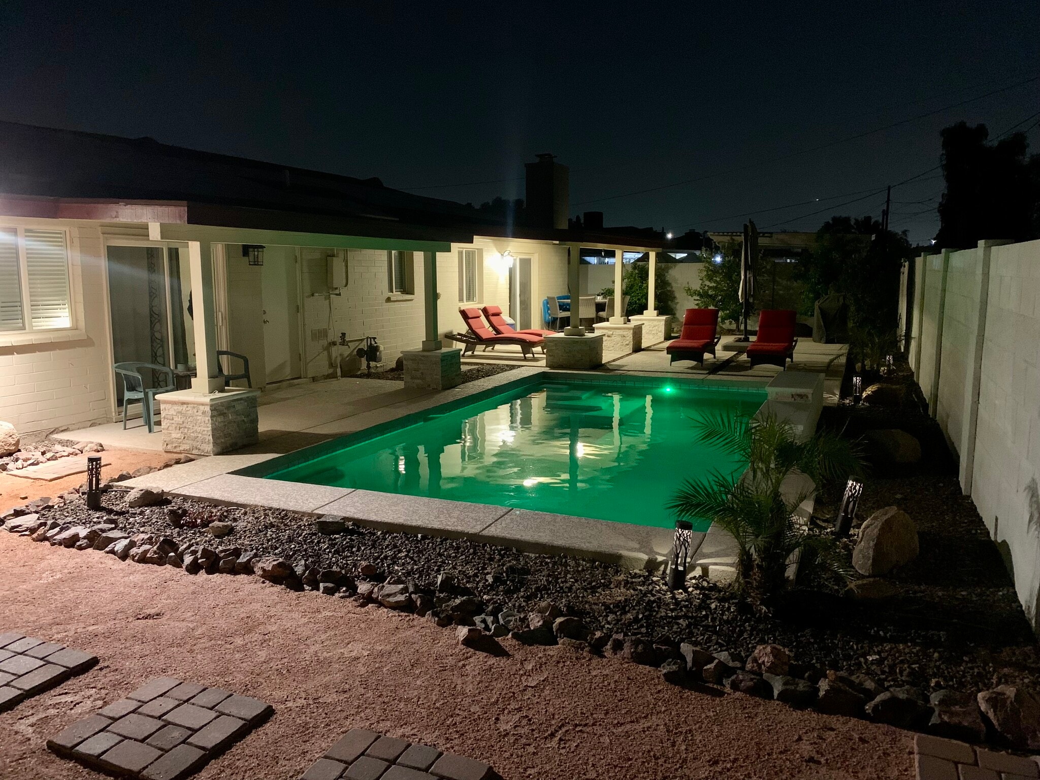 Pool at nighttime - 1207 E Loyola Dr