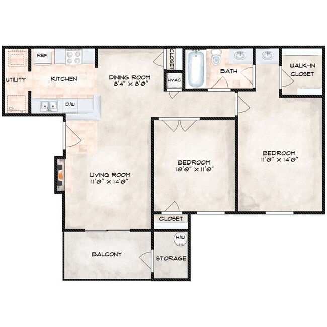 Floorplan - Riverwalk Apartment Homes