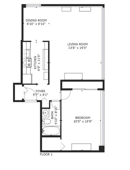 Unit #1802 Floor Plan - 336 W Wellington Ave
