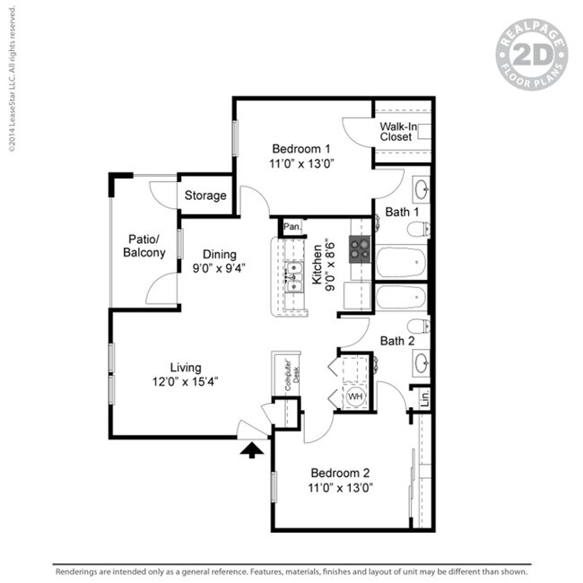 2BR/2BA - The Abram