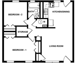 2BR/1BA - Perrytown Apartments