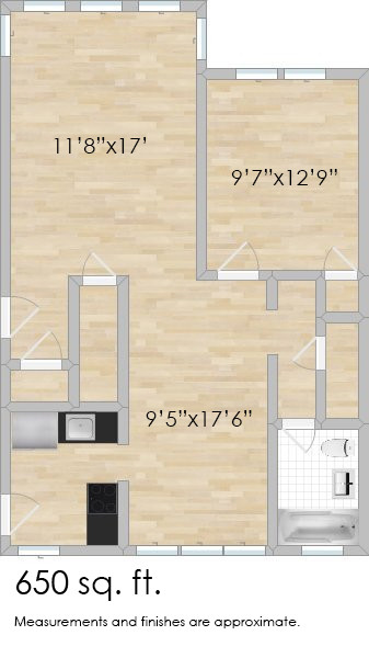 Floorplan - 1158-1164.5 S. Oak Park Ave.