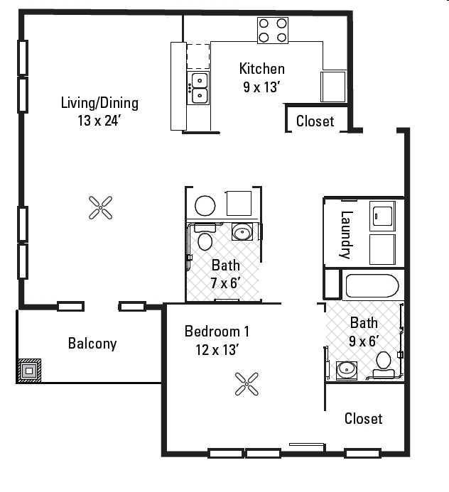 1BR/1.5BA - Liberty Green