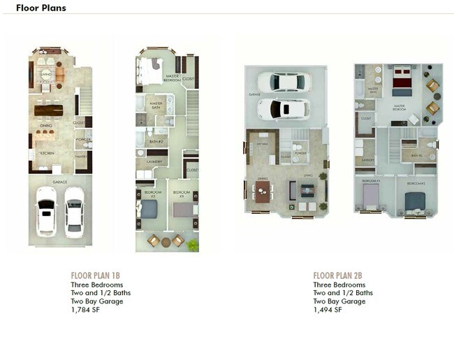 Floor Plan 1B/2B - Boulder Ridge Villas