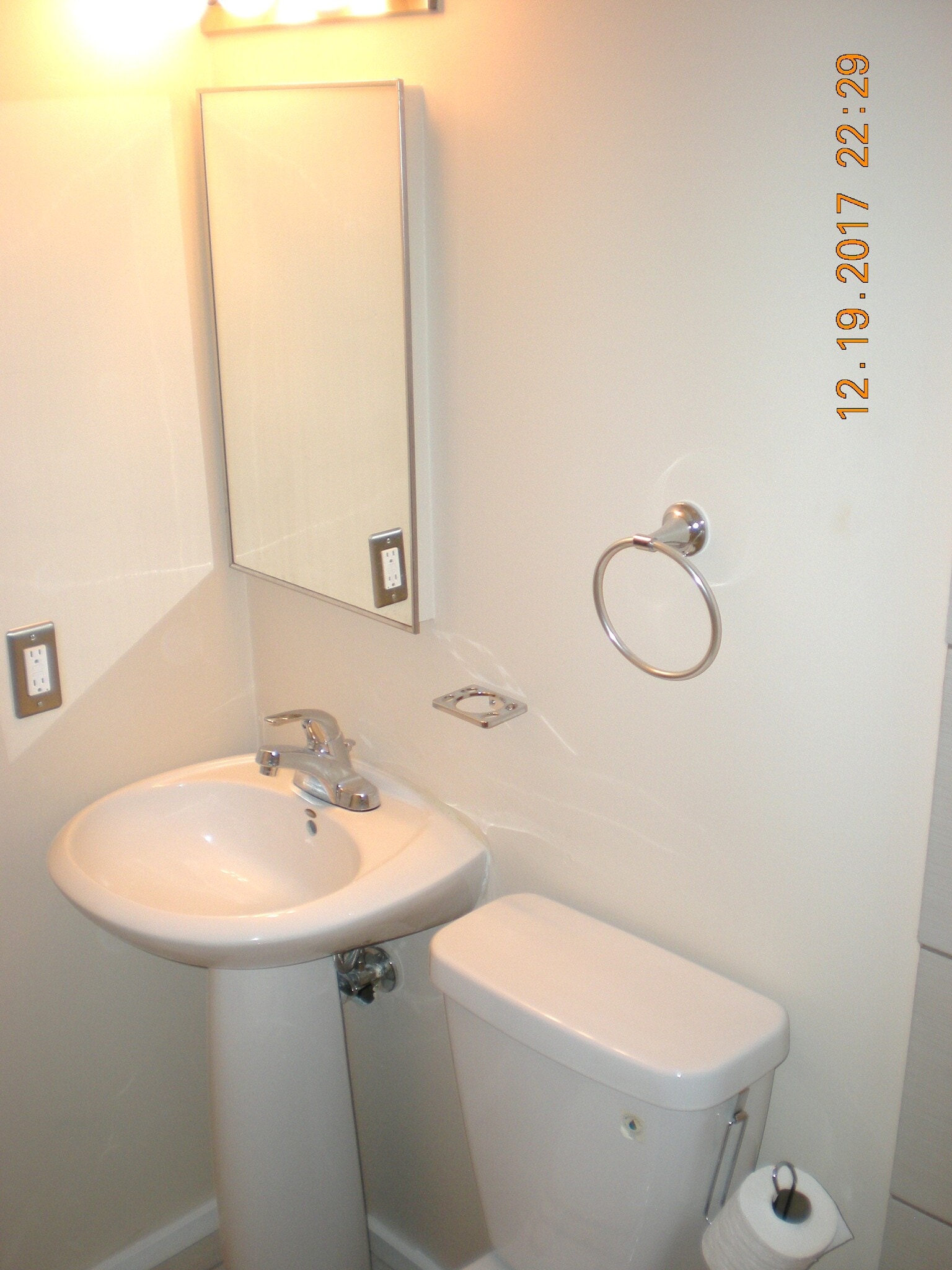 New sink and floor tile in lower level bathroom - 1160 Clinton St