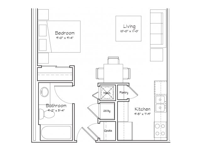 alpha-mill-apartments-studio-floor-plan-0X1-S1 - Alpha Mill