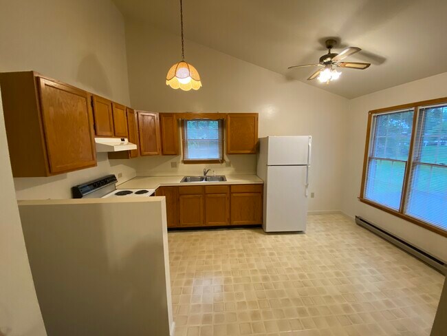 spacious kitchen with great view of yard - 104 E Poplar St