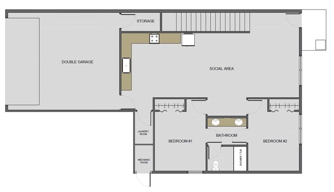 3 Bedroom - Downstairs - Windrush Townhomes