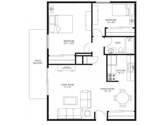 Floorplan - Walnut Street Apartments