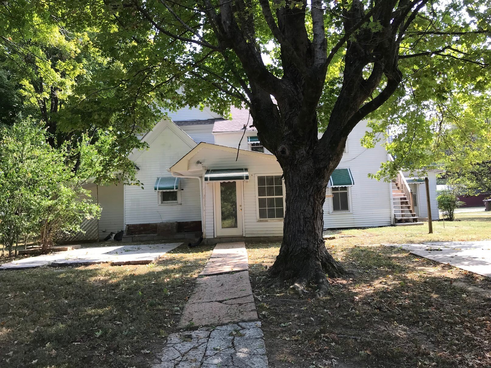 Back of home with big beautiful trees - 526 Monroe St