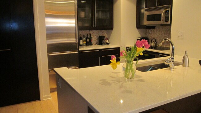 Remodeled kitchen with wide open view to bay and mountains. - 1415 2nd Ave