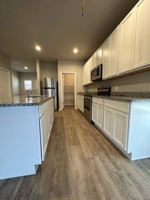 Modern kitchen with stainless steel appliances - 2130 Dry Moss Pass