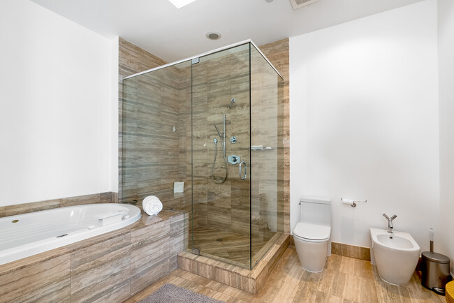 Separate Double Stand Up Shower w/ Bench - 15901 Collins Ave