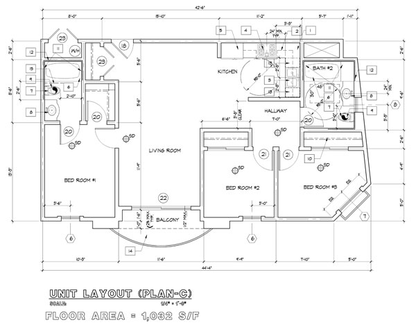 Three Bedroom - Plan C - Miramar Village Apartments