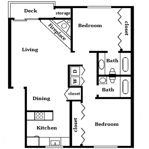 2BR/2BA - Forest Creek Apartments