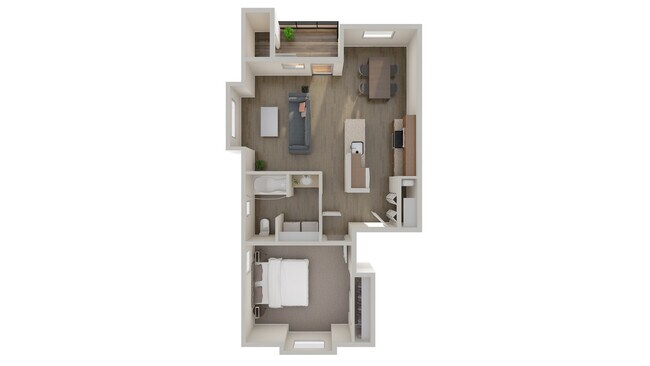1 bedroom, 1 bathroom - 757 sq. ft. - The Grove Apartments