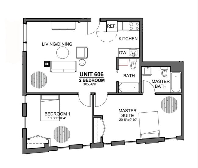 Floorplan - Walter Huntington Apartments
