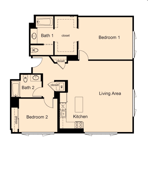 2BR/2BA - One Ecker Place