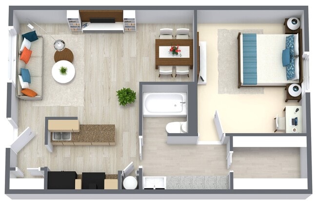 1 bed 620 sq ft - Northwoods Apartments