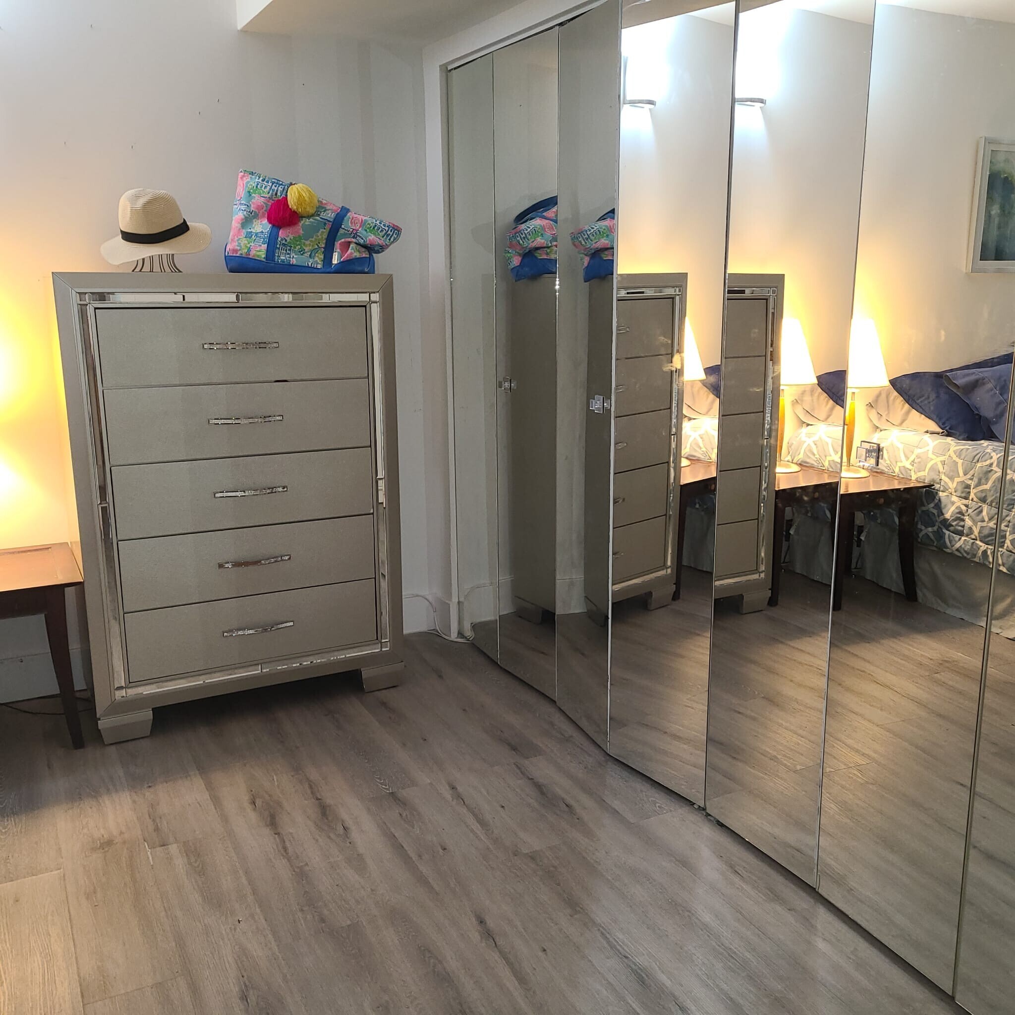 Main bedroom mirrored closet doors wall to wall - 2401 S Ocean Dr