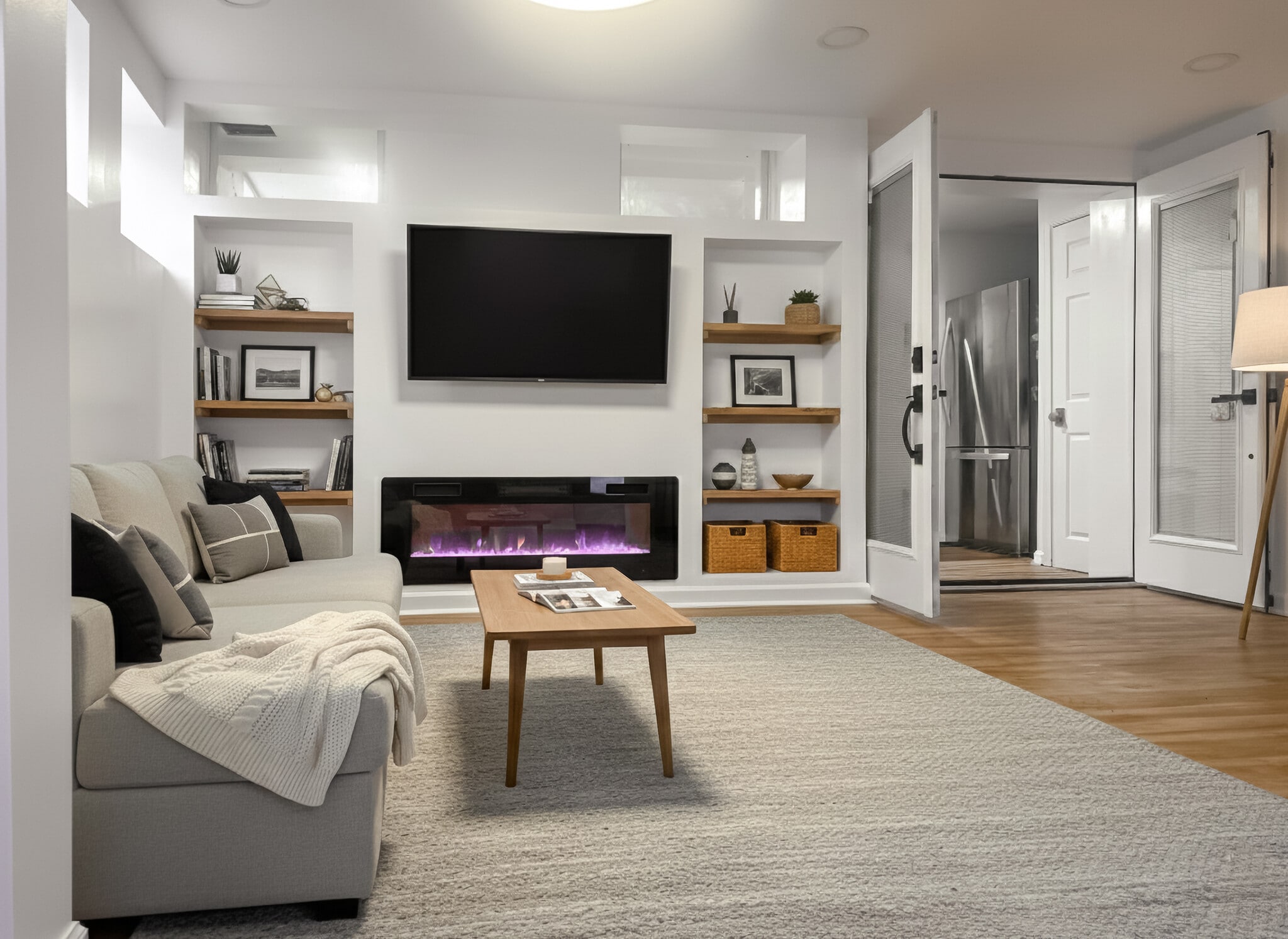 pacious multi-purpose room with fireplace and French doors (2025 addition) - 6471 Grommet Dr