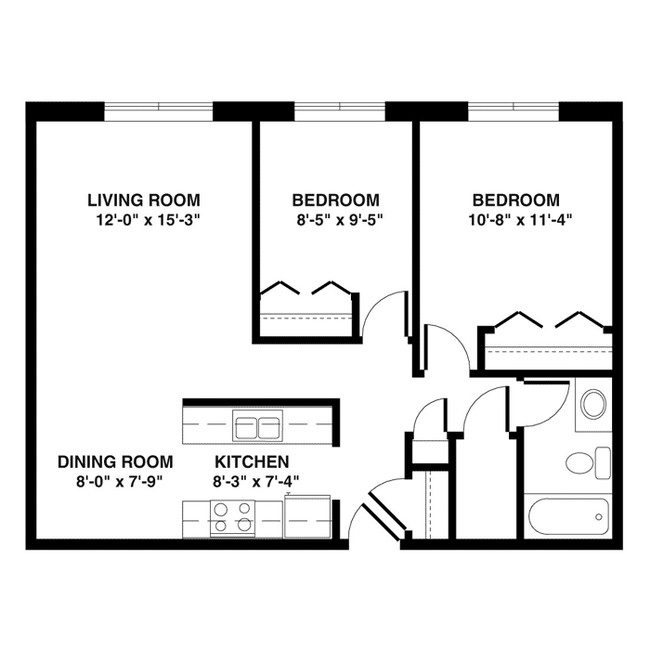 2BR/1BA - Circle Pines Apartments