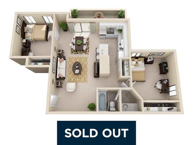 2 Bedroom | 1 Bathroom - Campus Crossings at Riverside