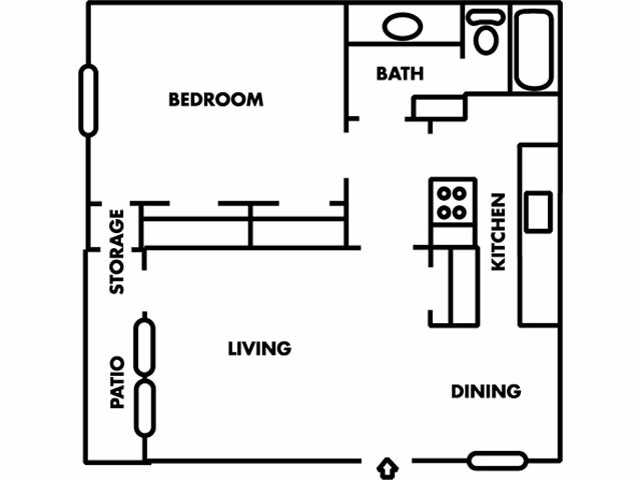 1 Bedroom - A - Bedford Creek Apartments