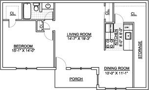 1BR/1BA - Princeton Arms North