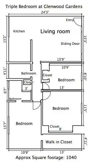 Floorplan - Glenwood Garden Apartments