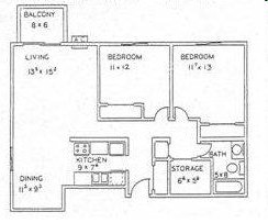 2BR/1BA - Century Apartments