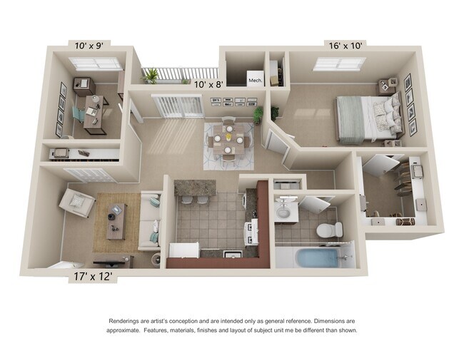 1 bedroom den, 1 bath 869 sqft - Harbour Manor