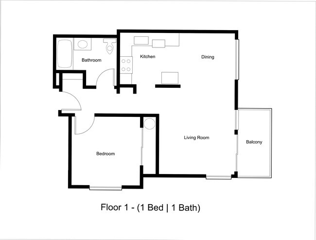 Floor 1 - 1 Bed | 1 Bath - Arise Century