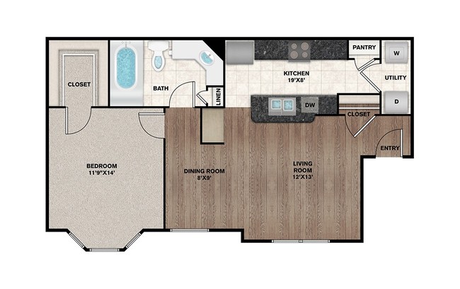 Floorplan - Flats on Chapel Apartments