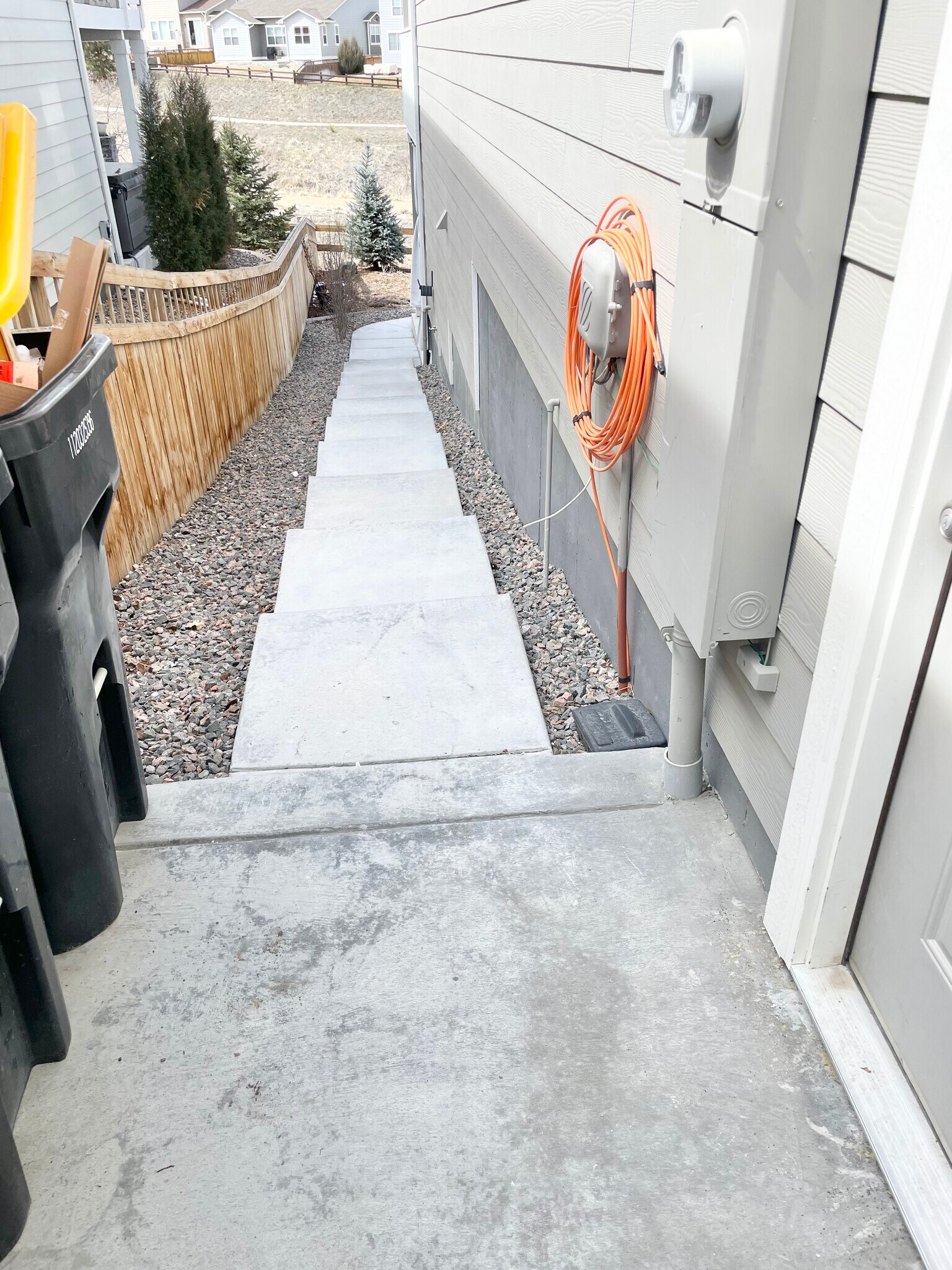 Stairs down to back patio/ private sliding door entrance - 3009 Eagle Wing Way